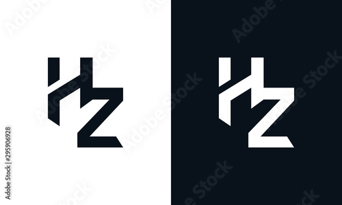 Flat abstract letter HZ logo. This logo icon incorporate with two abstract shape in the creative process.