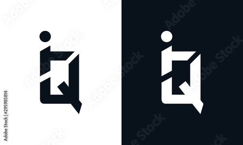 Modern abstract letter IQ logo. This logo icon incorporate with two abstract shape in the creative process.