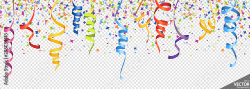 confetti and streamers party background