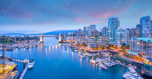 Beautiful view of downtown Vancouver skyline, British Columbia, Canada