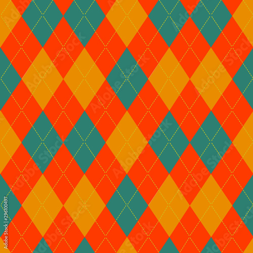 Argyle retro bright seamless pattern. Vector texture