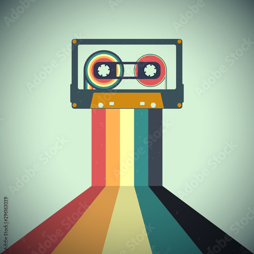 Cassettes music retro style. Vector illustration