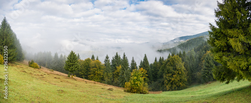 Panorama of the Carpathian mountains