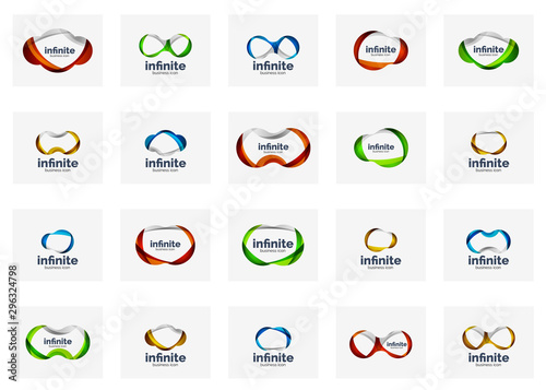 Set of infinite logo symbols, abstract business icons