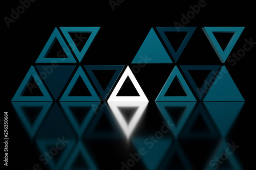 Abstract background of triangle shape. 3D rendering.