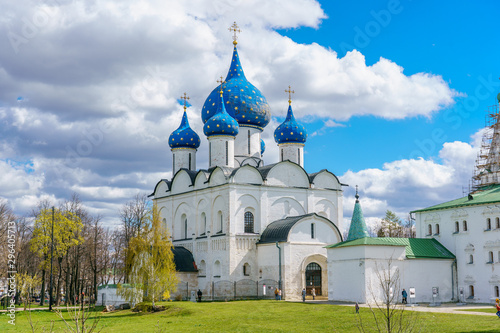 .Cathedral of the Nativity in the Kremlin of Suzdal, well preserved old Russian town-museum. A member of the Golden ring of Russia