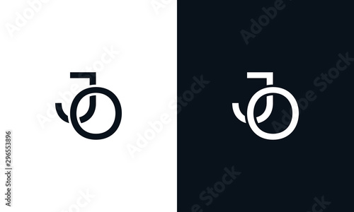 Minimalist line art letter JO logo. This logo icon incorporate with two letter in the creative way.