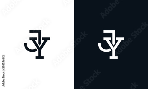 Minimalist line art letter JY logo. This logo icon incorporate with two letter in the creative way.