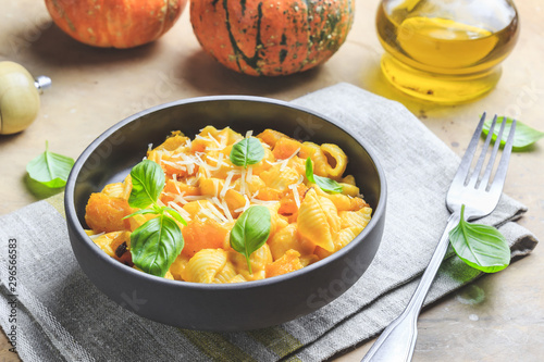 Pumpkin pasta with Parmesan cheese