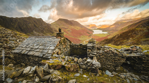 A view of Buttermere from Warnscale Bothy in the Lake District, England
