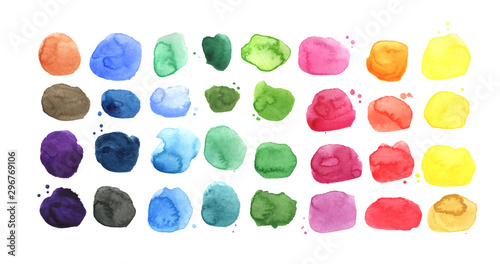 Set of watercolor spots, watercolor palette