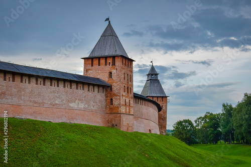 High walls of the Veliky Novgorod Kremlin