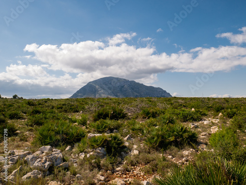  Montgo mountain in Denia with white clouds