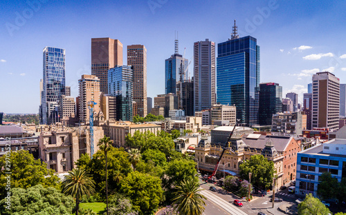 Aerial view of Melbourne CBD from Spring Street
