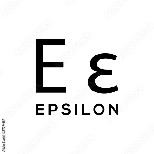 Greek alphabet : Epsilon signage icon