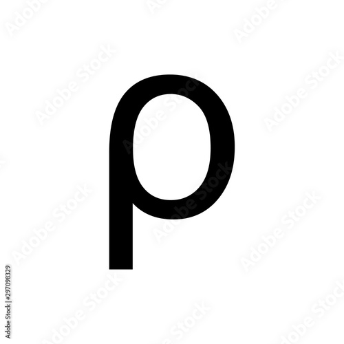 Greek alphabet : Rho signage icon