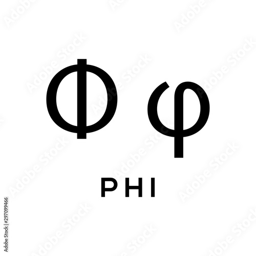 greek alphabet : phi signage icon