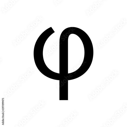 greek alphabet : phi signage icon