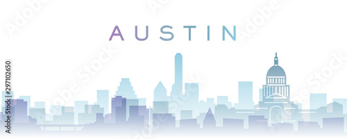 Austin Transparent Layers Gradient Landmarks Skyline