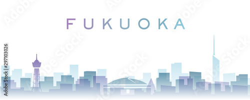 Fukuoka Transparent Layers Gradient Landmarks Skyline