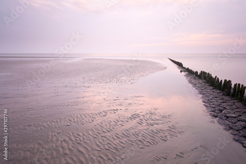 Beach Sunset At North Sea