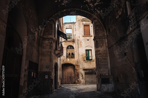 Old building in the street of Grottaglie, Puglia region