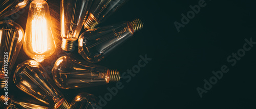 Glowing bulb. Idea, uniqueness, leadership and different concept.