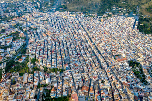 Aerial view of port of Castellammare del Golfo, Sicily,Italy