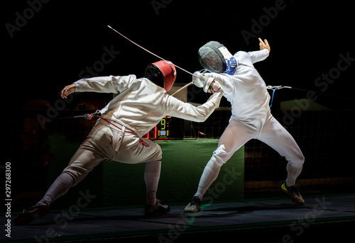 Fight at a fencing competition.