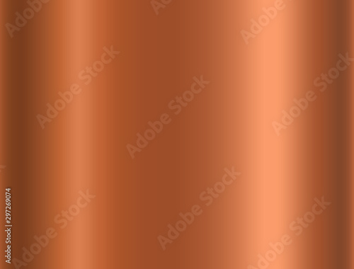 Copper foil texture background. Vector golden shine metallic gradient template antique color for border, frame, ribbon design.