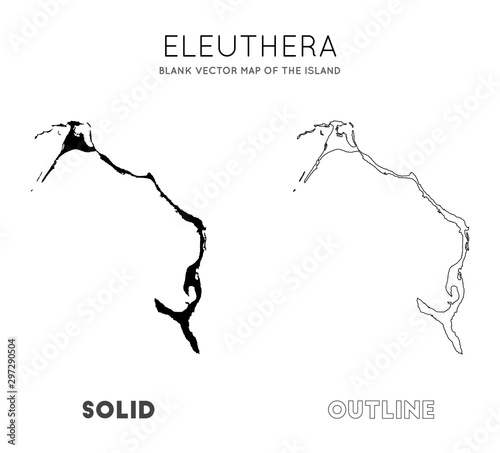 Eleuthera map. Blank vector map of the Island. Borders of Eleuthera for your infographic. Vector illustration.