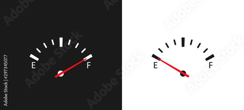 Full fuel gauge icon. vector illustration concept image icon