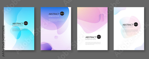 Set of abstract vector backgrounds with line waves.Vector illustration.