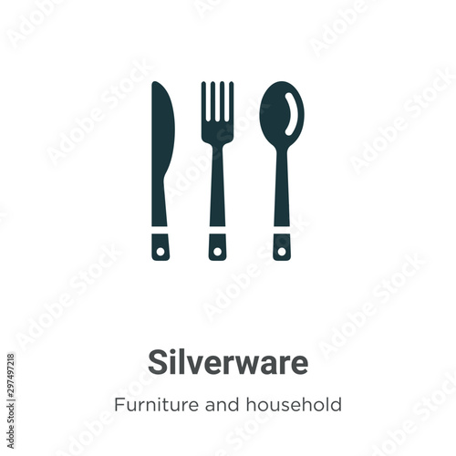 Silverware vector icon on white background. Flat vector silverware icon symbol sign from modern furniture and household collection for mobile concept and web apps design.