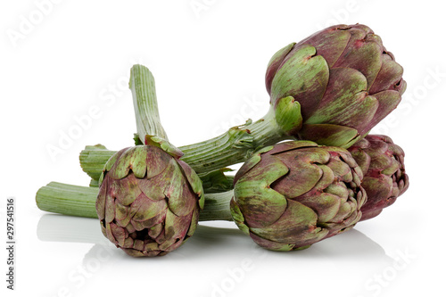 Fresh artichoke isolated on white background