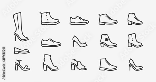 Shoes icon set. Fashion, shoeshop concept. Vector illustration