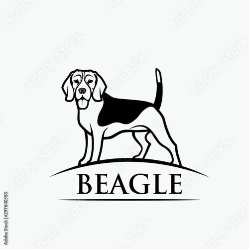 Beagle dog - isolated outlined vector illustration
