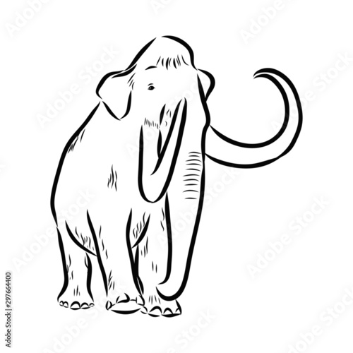 illustration of an elephant, mammoth sketch 