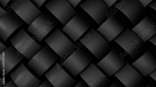 Black metallic texture background, 3d render illustration