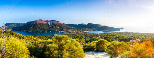 Panoramic view of Vulcano in the aeolian island a volcanic archipelago