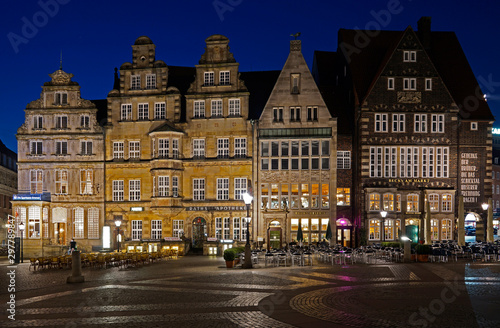 Bremen, Marktplatz am Abend
