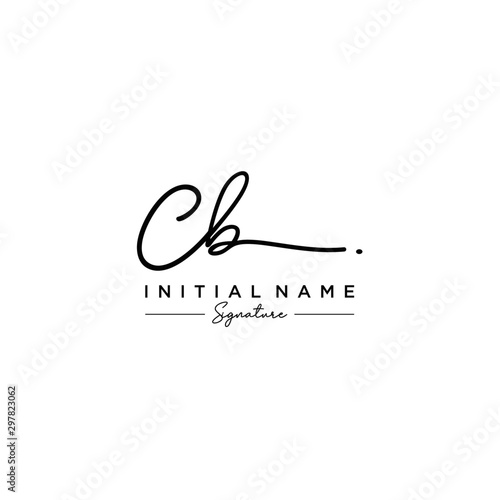 Letter CB Signature Logo Template Vector