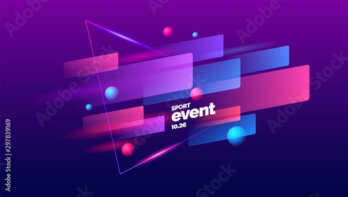 Layout design with dynamic shapes for sport event, tournament or championship. Sport background.