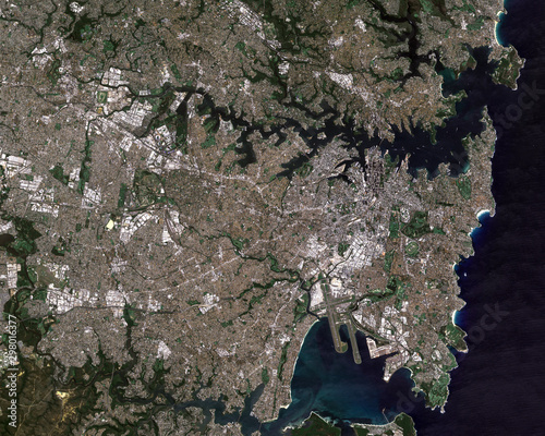 Satellite image of Sydney, Australia. Contains modified Copernicus Sentinel data 2019.