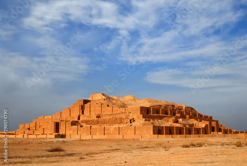Brick ziggurat (13th century BC) in Choqa Zanbil, Iran. The best example of Elamite architecture. One of Iran's UNESCO World Heritage sites.