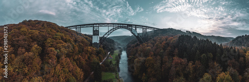Müngsten Bridge the highest railway bridge in Germany.Drone photography.