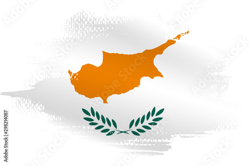 Malowana flaga Cypru na białym tle