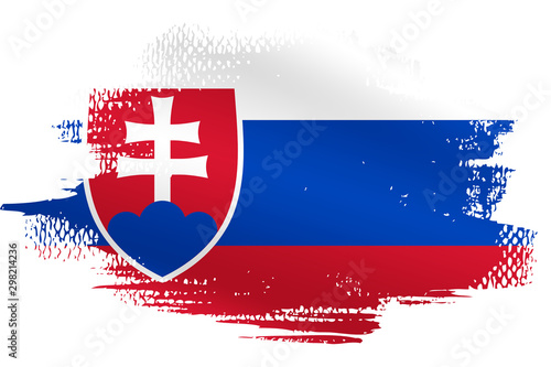 Malowana flaga Słoweni na białym tle