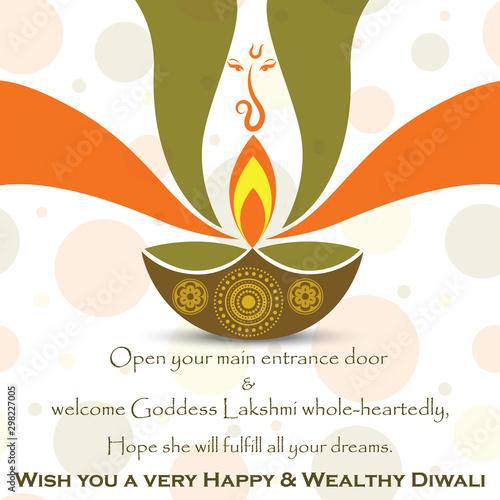 Vector Indian festival diwali greeting to wish