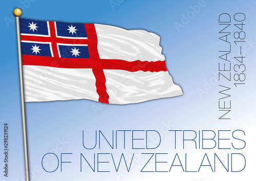 New Zealand historical flag, 1834 - 1840, vector illustration